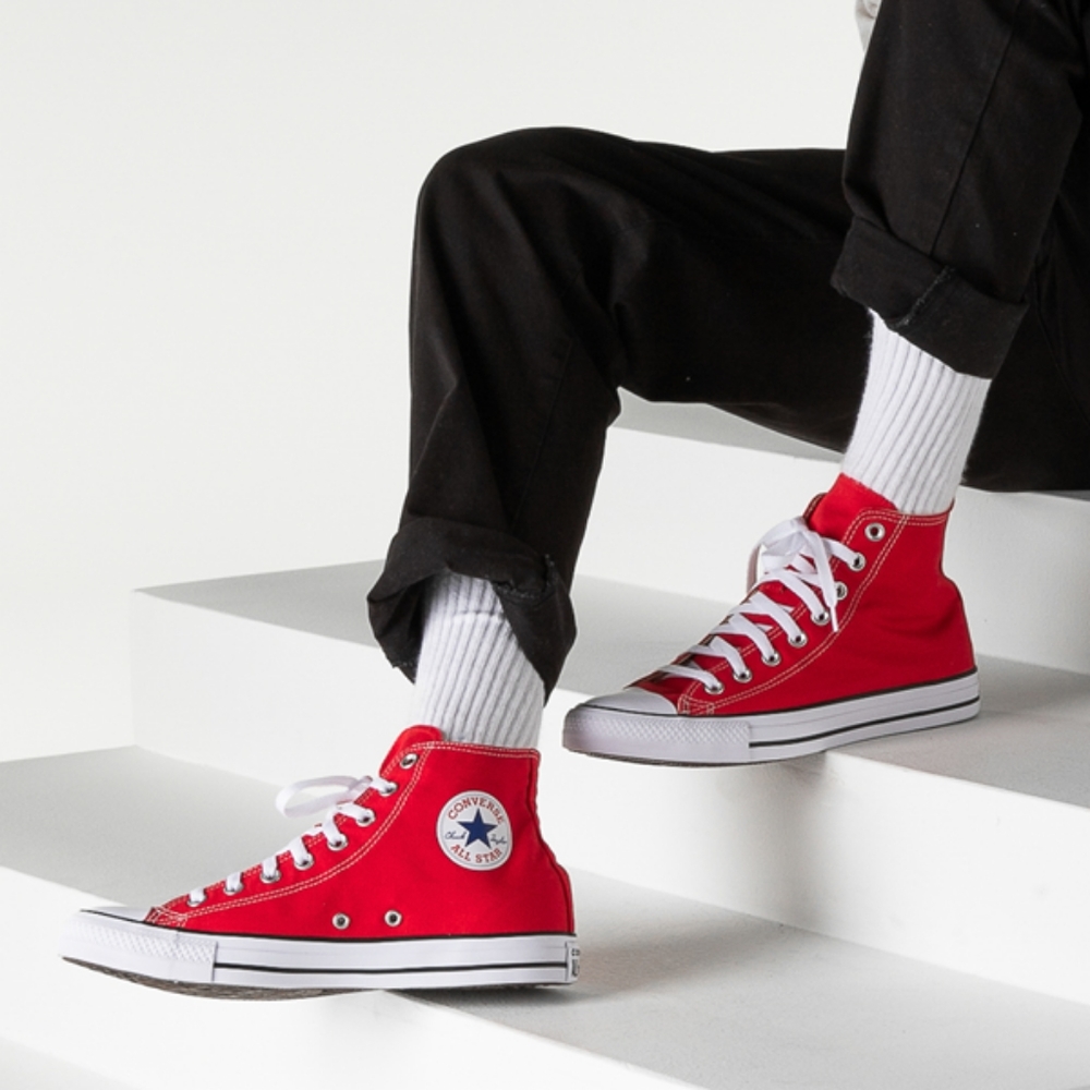 Classic Red Converse High Top Sneakers